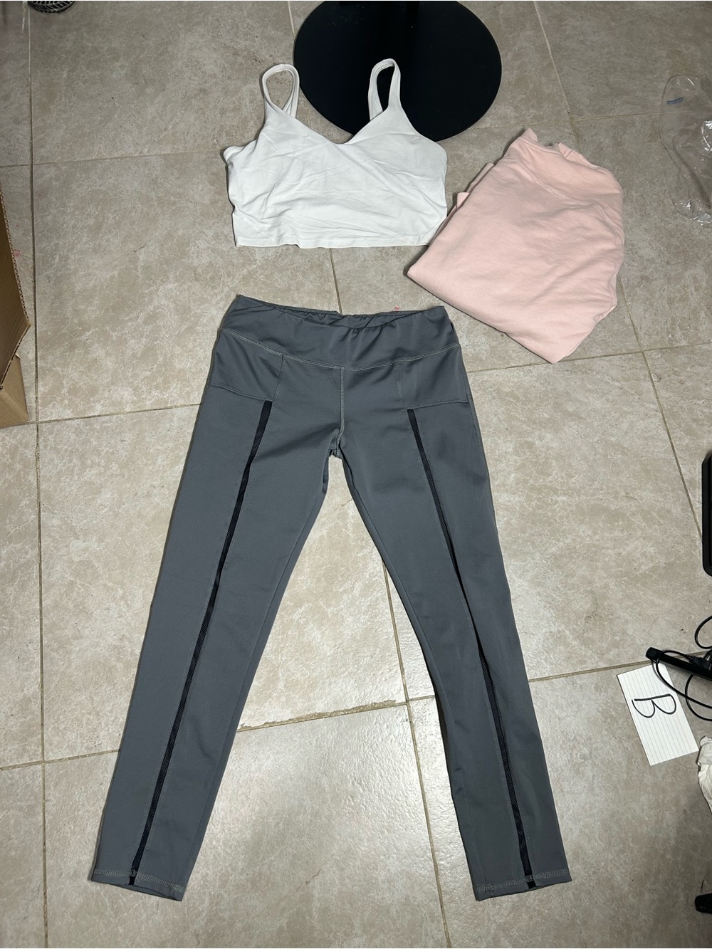 lululemon athletica Gray Leggings with Black Side Stripe
